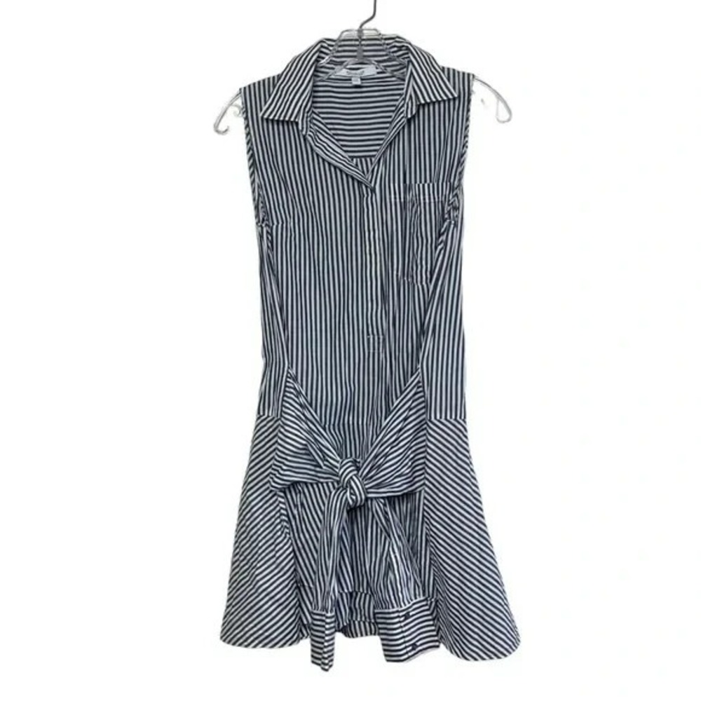Derek‎ Lam 10 Crosby Size 2 Striped Shirt Tie Waist Mini Dress - Picture 2 of 16